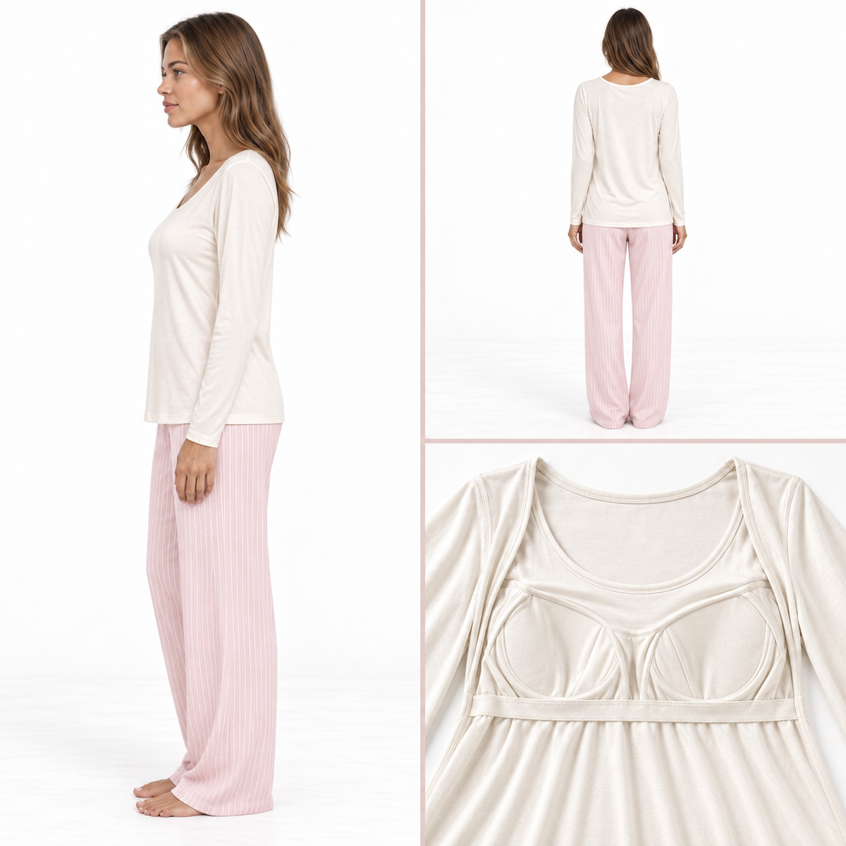 Kathryn Built-in Bra Long Sleeve Shirt